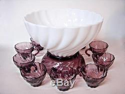AMETHYST and WHITE Punch Bowl by Hazelware