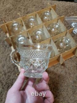 ANCHOR HOCKING WEXFORD GLASS PUNCH BOWL SET Service for 18 4500/48A
