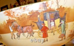 ANTIQUE -1906- Royal Doultonl Coaching Days PUNCH BOWL Smooth, Earthenware