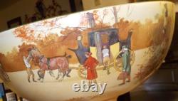 ANTIQUE -1906- Royal Doultonl Coaching Days PUNCH BOWL Smooth, Earthenware