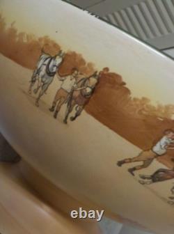 ANTIQUE -1906- Royal Doultonl Coaching Days PUNCH BOWL Smooth, Earthenware