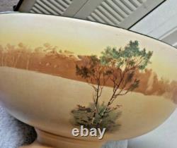 ANTIQUE -1906- Royal Doultonl Coaching Days PUNCH BOWL Smooth, Earthenware