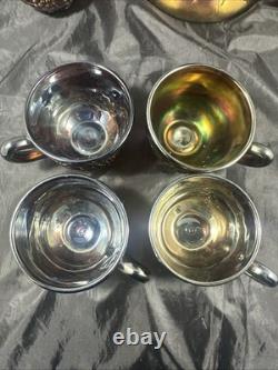 ANTIQUE NORTHWOOD GRAPE AND CABLE CARNIVAL GLASS 10 PC PUNCH SET 8 Cups Vintage