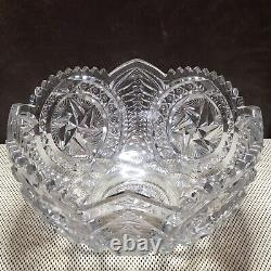 ANTIQUE PUNCH BOWL Mckee Glass Nortec-Centipede PRES-CUT EAPG ca. 1905-06