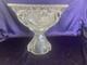 ANTIQUE Punch Bowl Set Hobstar Flower & Arches Imperial Glass Bowl & Stand