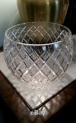 ANTIQUE WATERFORD Pineapple Cut Crystal Punch Bowl WithLid 13H, EXCELLENT