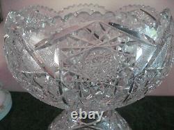 Abp Cut Glass Punch Bowl On Stand Amazing Price Very Heavy