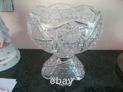 Abp Cut Glass Punch Bowl On Stand Amazing Price Very Heavy