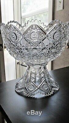 Abp Cut Glass Small Punch Bowl By Gundy Clapperton In The Hobstar Pattern 1912