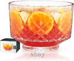 Admiral Crystal Punch Bowl Vintage Style Glass Punch Bowl for Parties Servew