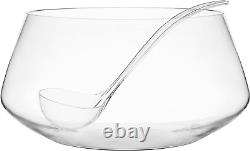 Akimbo 8 Piece Punch Bowl Set with Acrylic Ladle, 11-Quart, Clear