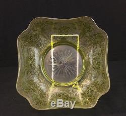 Amazing Acid Etched Antique 1900s Baccarat Crystal Glass Centerpiece Punch Bowl