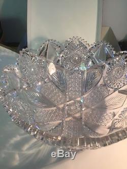 Amazing Large Cut glass crystal Punch bowl