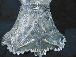 American Brilliant ABP Cut Glass Punch Bowl and Base Pinwheels Buzzstar 12