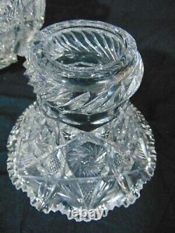 American Brilliant ABP Cut Glass Punch Bowl and Base Pinwheels Buzzstar 12