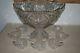 American Brilliant ABP LARGE Pressed Glass Punch Bowl withBase 7 Cups 15GORGEOUS