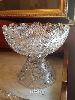 American Brilliant ABP Punch Bowl With silver plated Pairpoint Ladle