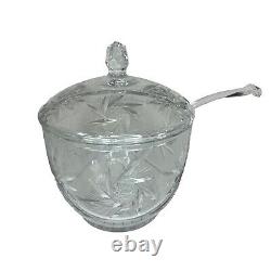 American Brilliant Crystal Cut Glass Punch Bowl Set