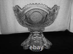 American Brilliant Cut Glass 1876-1916 Holiday punch bowl Diana by Libbey Rare