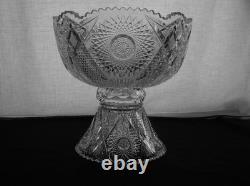 American Brilliant Cut Glass 1876-1916 Holiday punch bowl Raleigh Kelly & Steinm