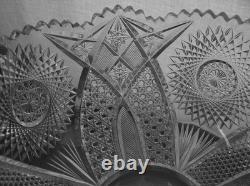 American Brilliant Cut Glass 1876-1916 Holiday punch bowl Raleigh Kelly & Steinm