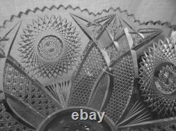 American Brilliant Cut Glass 1876-1916 Holiday punch bowl Raleigh Kelly & Steinm