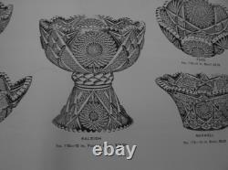 American Brilliant Cut Glass 1876-1916 Holiday punch bowl Raleigh Kelly & Steinm