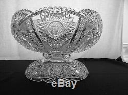 American Brilliant Cut Glass 2 Part Punch Bowl In Columbia By Blackmer Unique