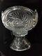 American Brilliant Cut Glass 2 Piece Punch Bowl & Stand 13x9