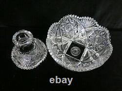 American Brilliant Cut Glass 2 part Punch Bowl