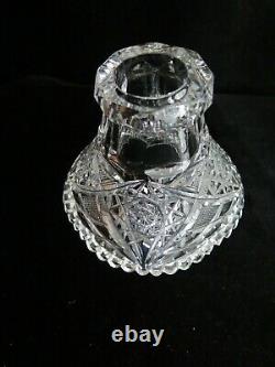 American Brilliant Cut Glass 2 part Punch Bowl