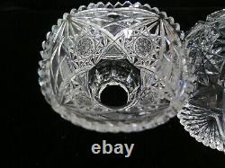 American Brilliant Cut Glass 2 part Punch Bowl