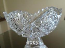 American Brilliant Cut Glass 2 part Punch Bowl