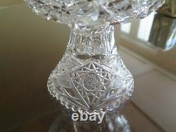 American Brilliant Cut Glass 2 part Punch Bowl