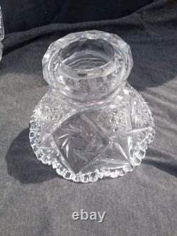 American Brilliant Cut Glass ABP Punch Bowl 9.5 Tall 10 Across