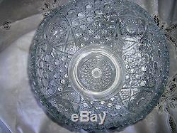 American Brilliant Cut Glass Huge PUNCH Bowl-(Exceptional Cutting & Color)