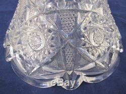 American Brilliant Cut Glass Large Punch Bowl on Stand