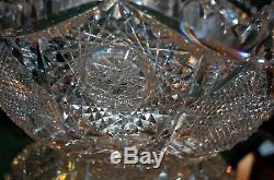 American Brilliant Cut Glass Libbey 14 Inch Punch Bowl Somerset- Antique Gla