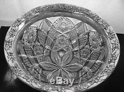 American Brilliant Cut Glass Massive Sterling Rim 15 Punch Bowl Monogrammed