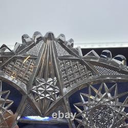 American Brilliant Cut Glass Meriden Barclay 32 Pt Star ABP Punch bowl 2 Piece