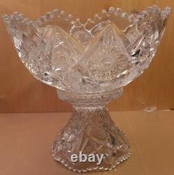 American Brilliant Cut Glass Punch Bowl