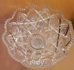 American Brilliant Cut Glass Punch Bowl