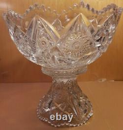 American Brilliant Cut Glass Punch Bowl