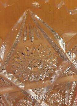 American Brilliant Cut Glass Punch Bowl