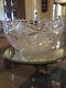 American Brilliant Cut Glass Punch Bowl Colonna Signed Libbey (1896 Signature)