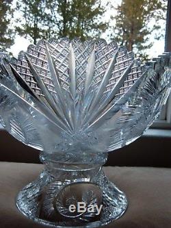 American Brilliant Cut Glass Punch Bowl Fernhurst Pattern by Clark