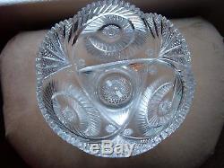 American Brilliant Cut Glass Punch Bowl Fernhurst Pattern by Clark