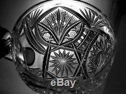 American Brilliant Cut Glass Punch Bowl In Keystone By Fry 12 Cups Ladle 14
