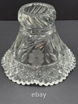 American. Brilliant Cut Glass Punch Bowl With Stand 2 Piece Antique 10x10