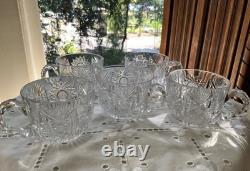 American Brilliant Cut Glass Punch Cups (5) Possibly Unger Bros. Hobart C. 1900